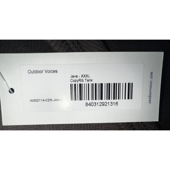 Outdoor Voices Womens XXXL Activewear Cozy Rib Java Tank Top Stretch Workout NEW - Picture 5 of 6